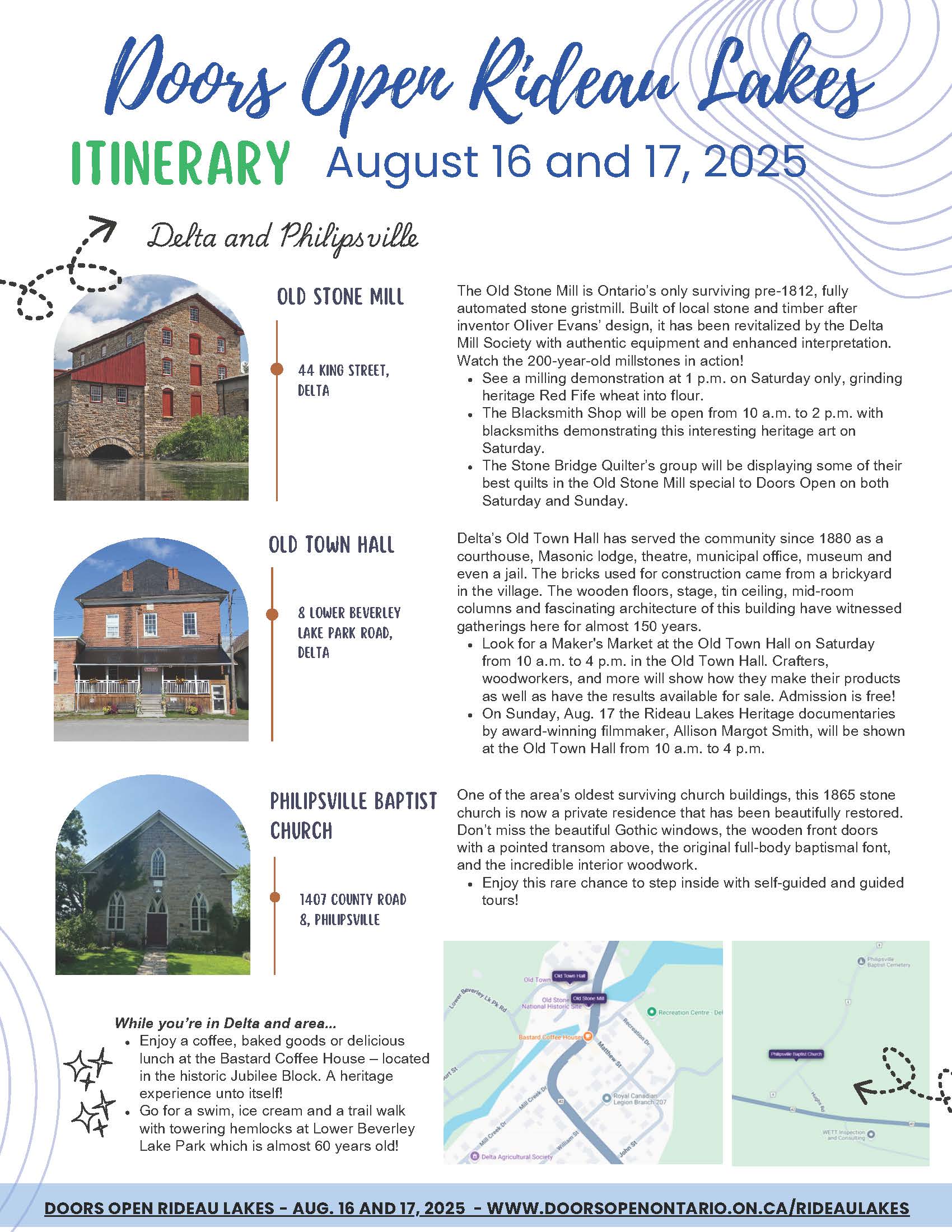 Revised.ITINERARY DOORS OPEN RIDEAU LAKES Page 7