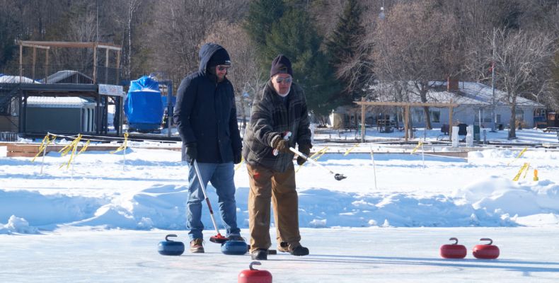 Curling on Big Rideau Lake at the 2019 Portland Skate the Lake