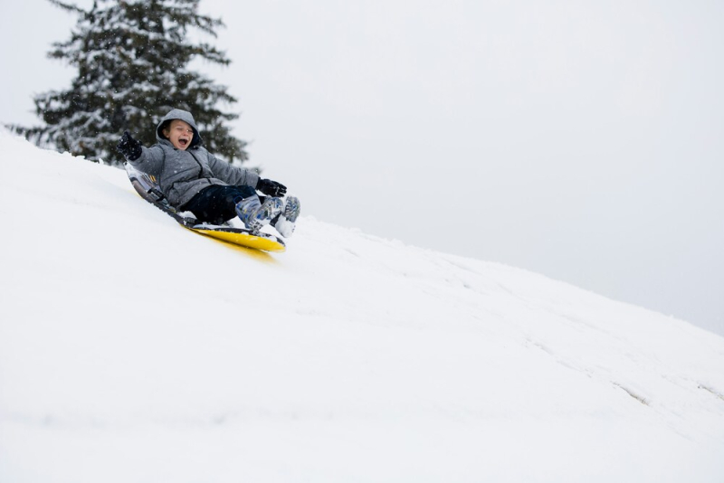 Tobogganing at Kin Park in Rideau Lakes